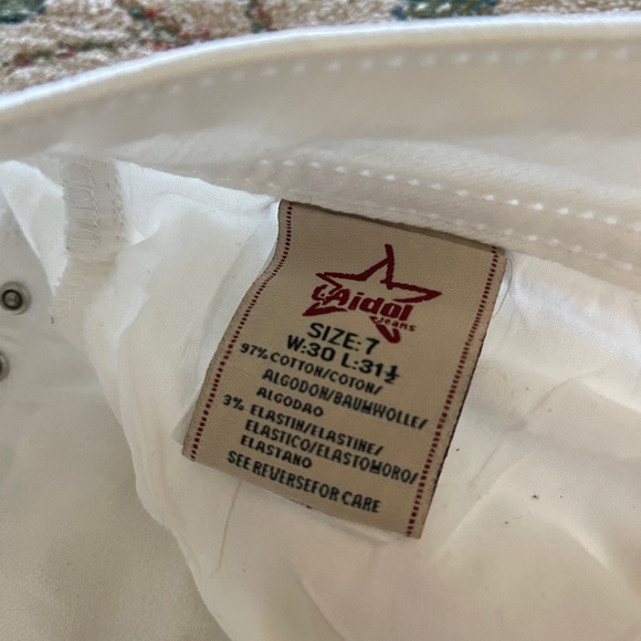 Original LA Idol White Jeans Denim Stretch Boot Cut Pants Size 7 W30 L31 1/2 - Picture 6 of 14